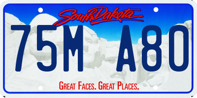 SD license plate 75MA80