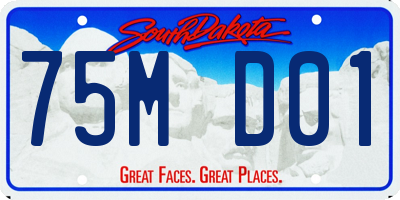 SD license plate 75MD01