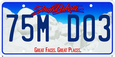 SD license plate 75MD03