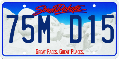 SD license plate 75MD15