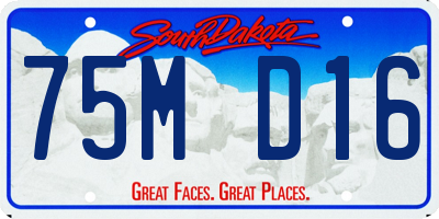 SD license plate 75MD16