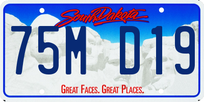 SD license plate 75MD19