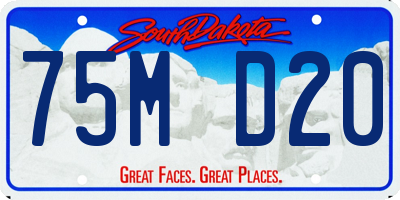 SD license plate 75MD20