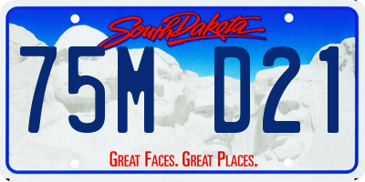 SD license plate 75MD21