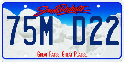 SD license plate 75MD22
