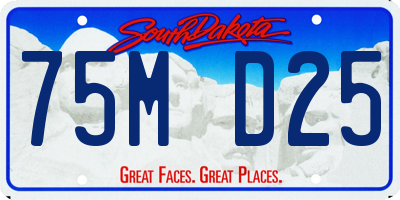 SD license plate 75MD25