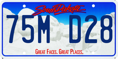 SD license plate 75MD28