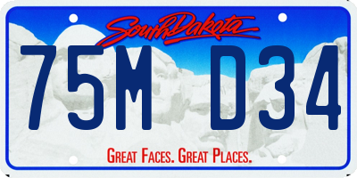 SD license plate 75MD34