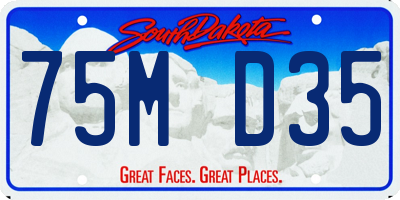 SD license plate 75MD35