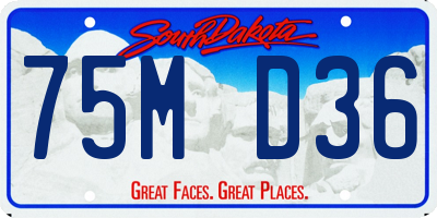 SD license plate 75MD36