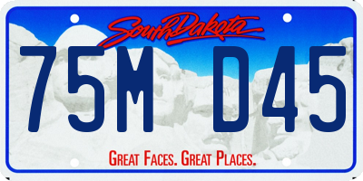 SD license plate 75MD45