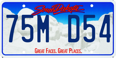 SD license plate 75MD54