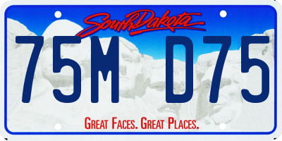 SD license plate 75MD75