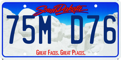 SD license plate 75MD76