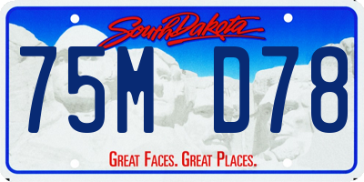 SD license plate 75MD78