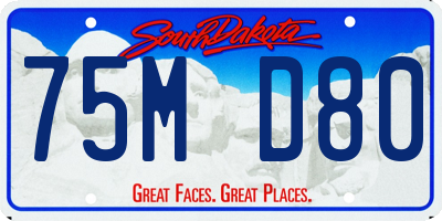 SD license plate 75MD80