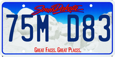 SD license plate 75MD83