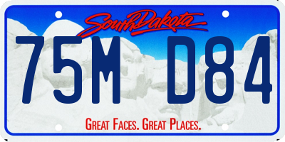 SD license plate 75MD84