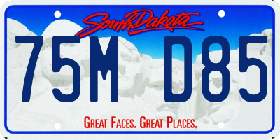 SD license plate 75MD85