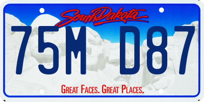 SD license plate 75MD87