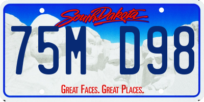 SD license plate 75MD98
