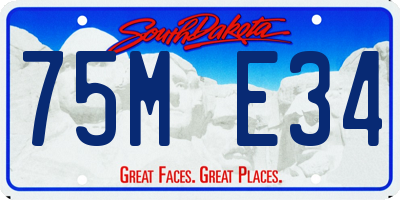 SD license plate 75ME34