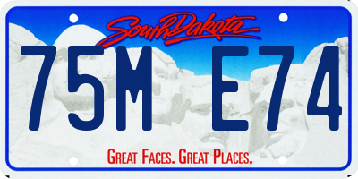 SD license plate 75ME74
