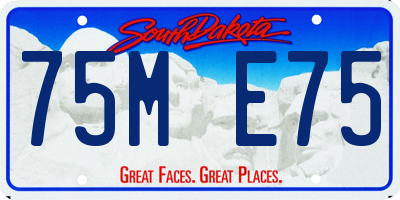 SD license plate 75ME75