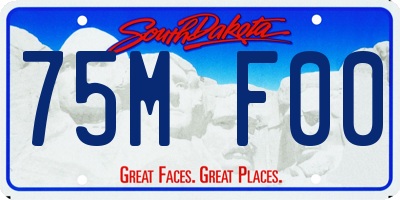 SD license plate 75MF00