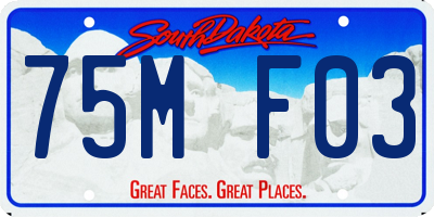 SD license plate 75MF03