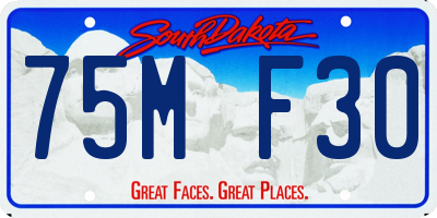 SD license plate 75MF30