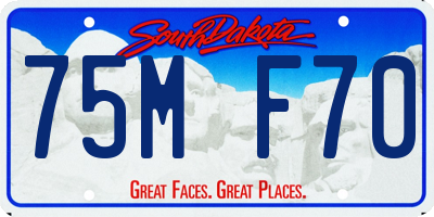 SD license plate 75MF70