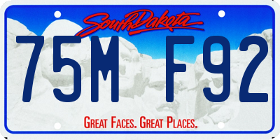 SD license plate 75MF92