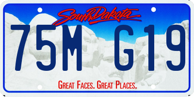 SD license plate 75MG19