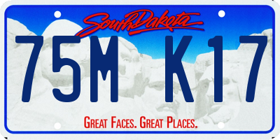 SD license plate 75MK17