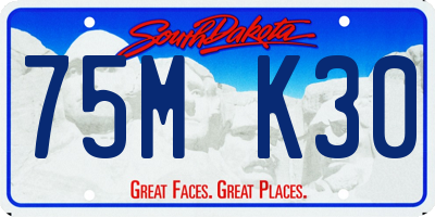 SD license plate 75MK30