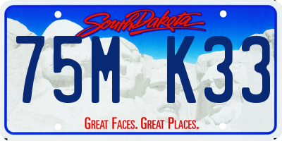 SD license plate 75MK33