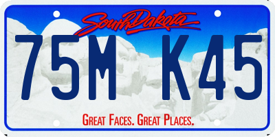 SD license plate 75MK45