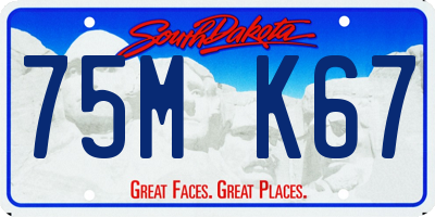 SD license plate 75MK67