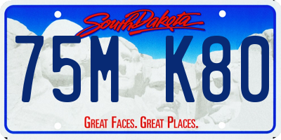 SD license plate 75MK80