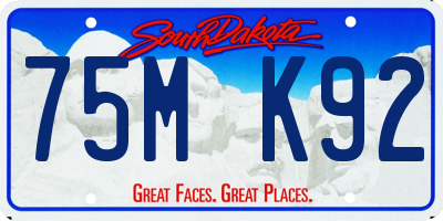 SD license plate 75MK92
