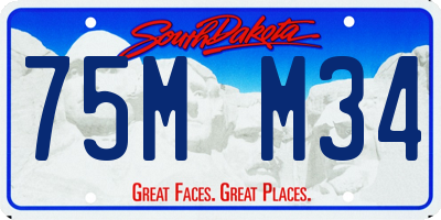 SD license plate 75MM34