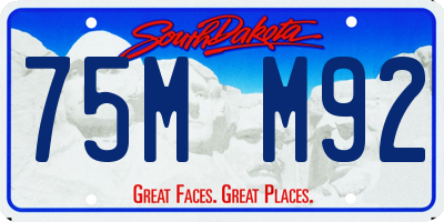 SD license plate 75MM92