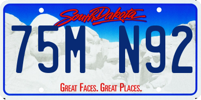 SD license plate 75MN92