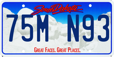 SD license plate 75MN93