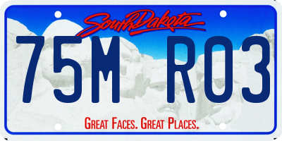 SD license plate 75MR03