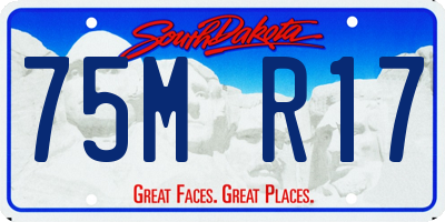 SD license plate 75MR17