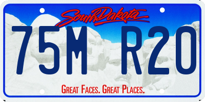 SD license plate 75MR20