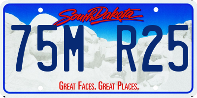 SD license plate 75MR25