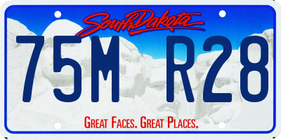 SD license plate 75MR28